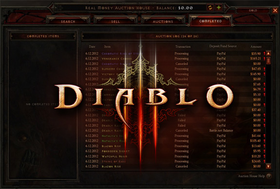 Diablo III: Blizzard anuncia que vai acabar com a compra e venda de itens na Auction House