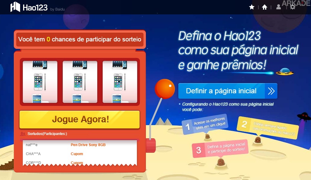 Hao123 ajuda os iniciantes a conhecer melhor a Internet, além de oferecer prêmios, confira!