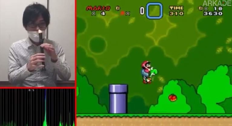Esse cara resolveu jogar Super Mario World usando uma flauta como controle!