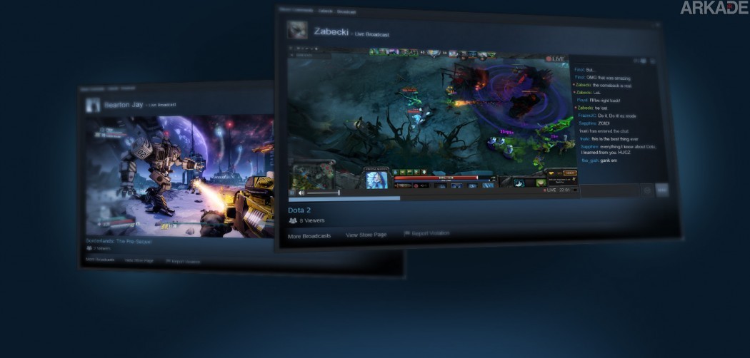 Valve entra no mercado de streaming com o lançamento de Steam Broadcasting