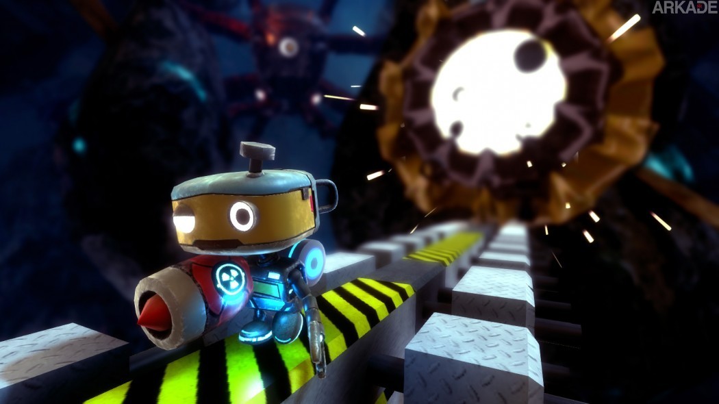 Tinertia: um robô, uma bazuca de munição infinita e muitos desafios te esperam neste platformer