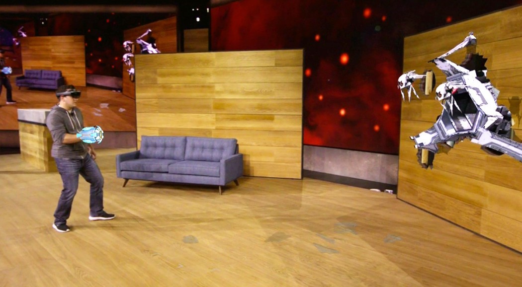 Project XRay: jogo do HoloLens te coloca para destruir robôs com uma arma laser