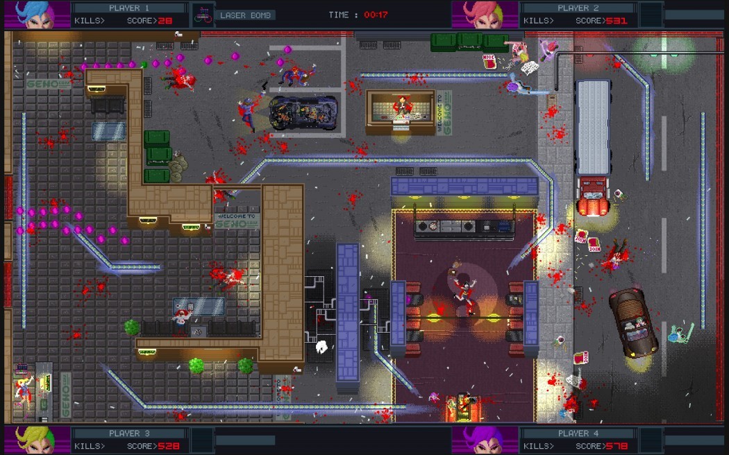 Gunkatana é tipo Hotline Miami, mas focado na matança multiplayer "de sofá"