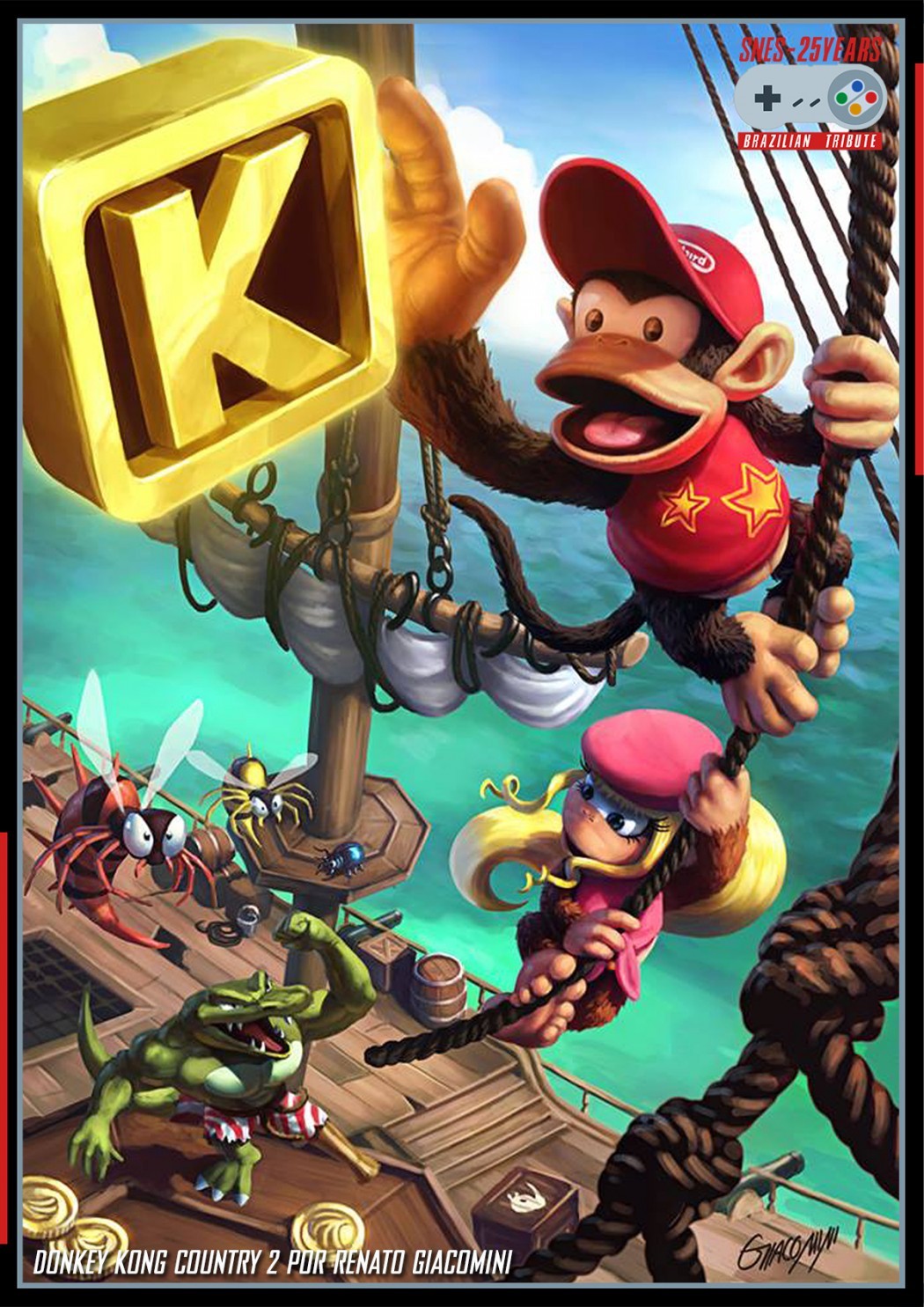 Artistas brasileiros celebram os 25 anos do Super Nintendo com ilustrações épicas