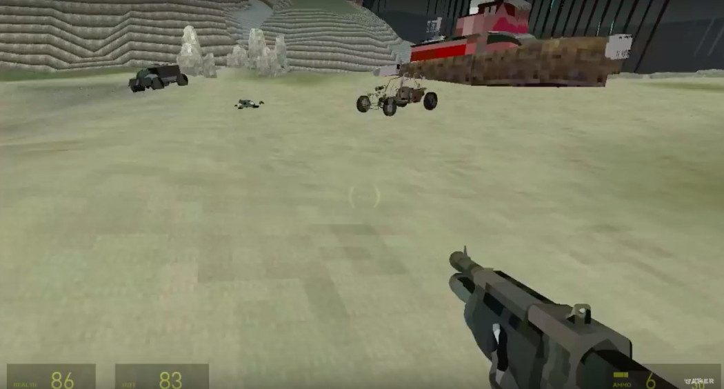 Half Life 2 parece Minecraft quando colocado em suas configurações extremamente mínimas