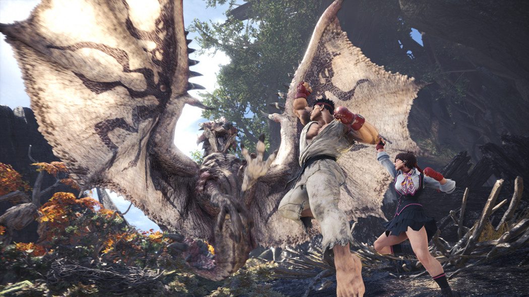 Ryu e Sakura de Street Fighter V serão "armaduras" em Monster Hunter World