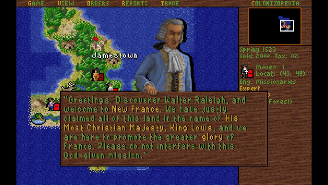 Colonizando o Novo Mundo em Sid Meier's Colonization