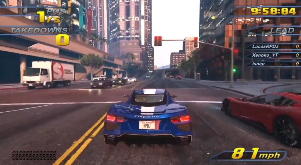 Fã cria "remake" do clássico Burnout 3 dentro de GTA V!