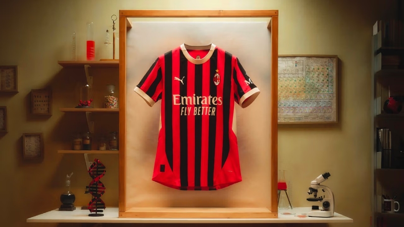 A nova camisa da Puma para o Milan em 2024-25 busca voltar às raízes, com design mais simples e elegante