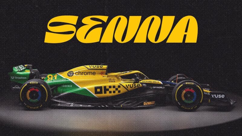 A McLaren vai correr o GP de Mônaco da Fórmula 1 com as cores do capacete de Ayrton Senna