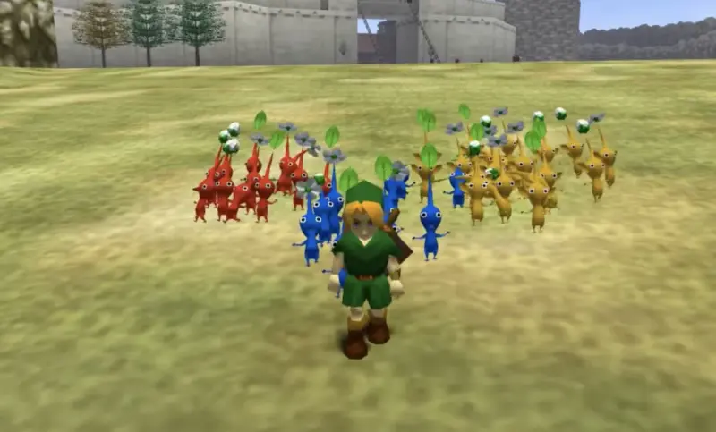 Link ganha a companhia de um batalhão de Pikmin em novo mod de Zelda Ocarina of Time para PC