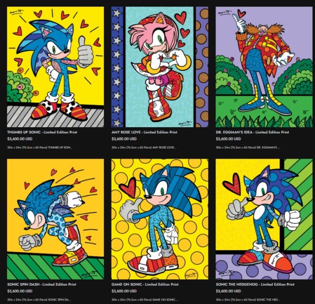 Sega faz parceria com Romero Britto e lança coleção exclusiva do Sonic!