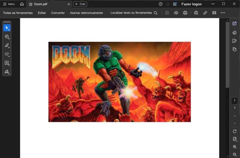 E a mais nova plataforma que recebeu um port de Doom é... um PDF!