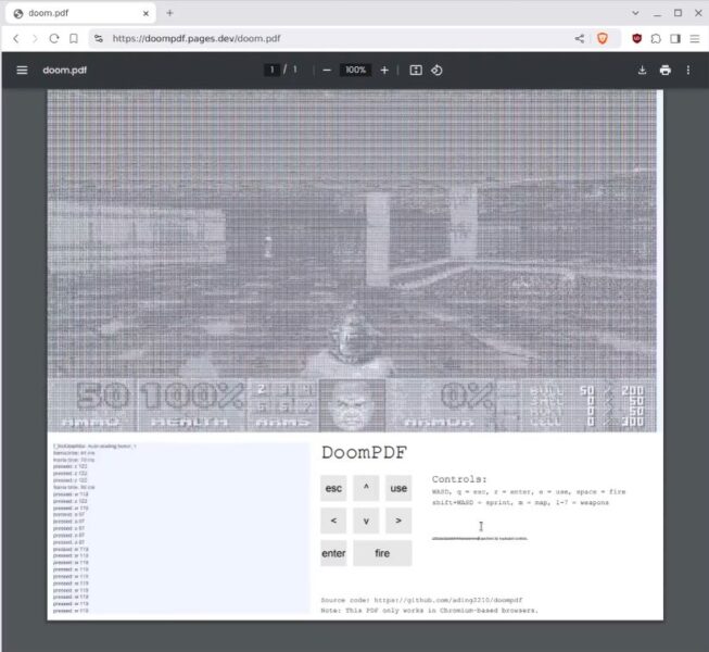 E a mais nova plataforma que recebeu um port de Doom é... um PDF!