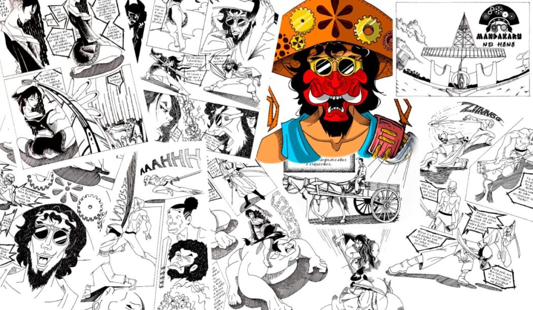 Quadrinho Mandakaru no Hana une cangaço e cultura samurai em uma Brasília distópica