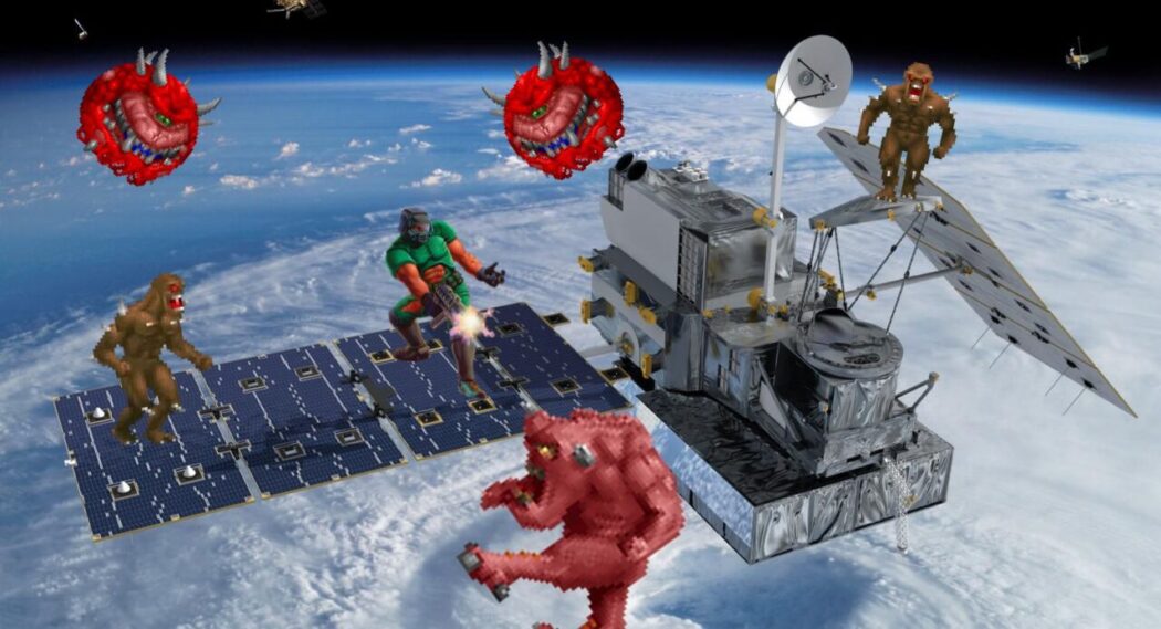 E a nova plataforma a rodar Doom é... Um satélite orbitando o planeta Terra!