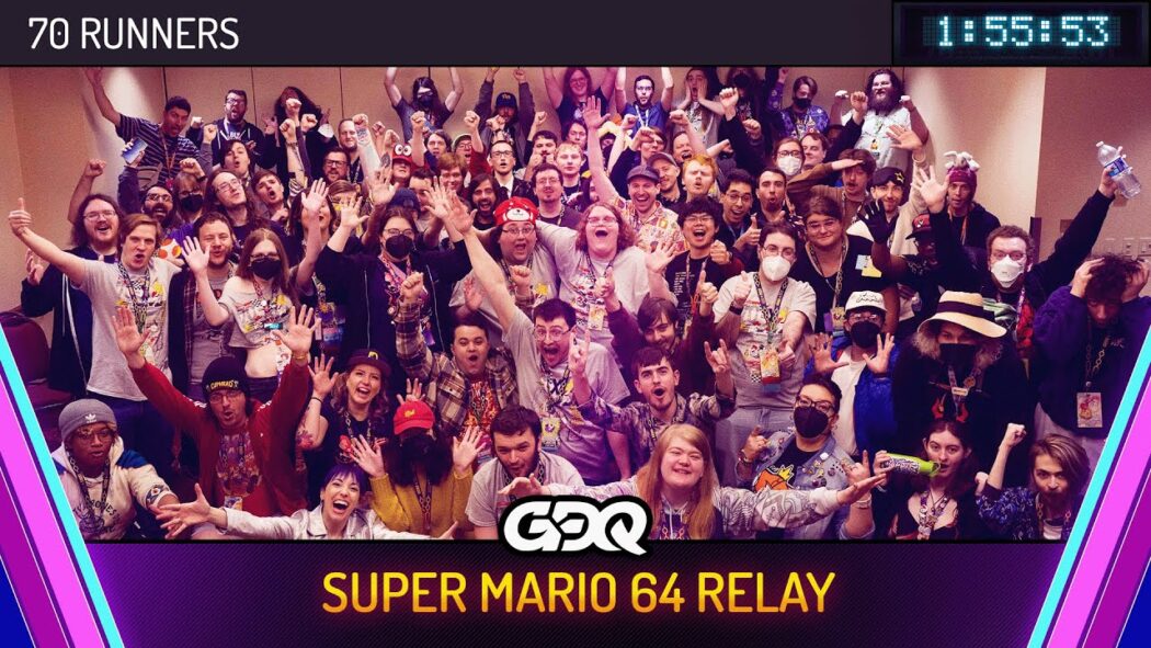 AGDQ 2026 trouxe para seu evento a primeira run de revezamento de Super Mario 60 com 70 speedrunners!