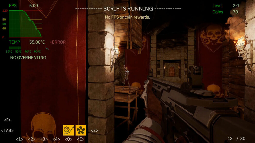 Em FPS Quest, se você não matar inimigos rápido o suficiente, o game começa a sofrer glitches e quebrar!