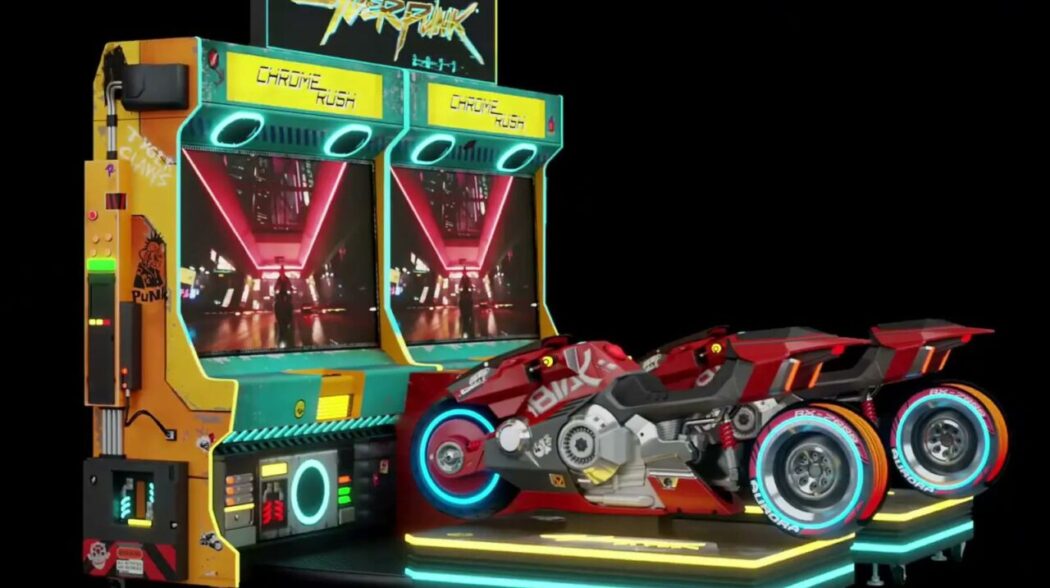 Cyberpunk 2077 ganha jogo de corrida de moto para arcades com gabinete pra lá de estiloso!
