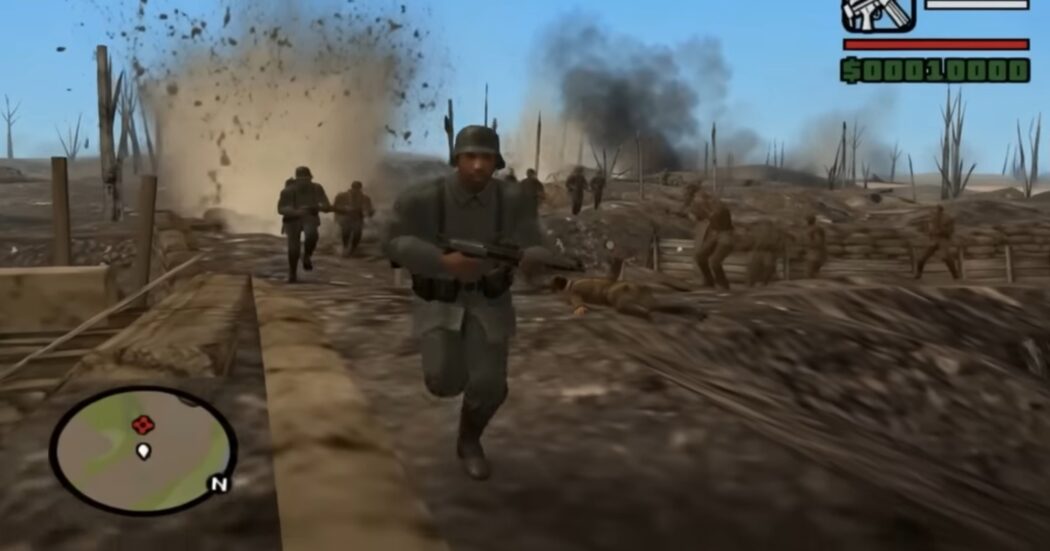CJ visita a Primeira Guerra Mundial em vídeo que leva GTA San Andreas ao conflito de 112 anos atrás