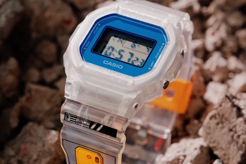 Casio G-Shock DW-5600 ganha collab com Mobile Suit Gundam e chega em junho de 2026