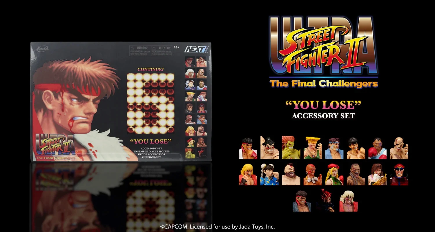 Jada Toys se inspira nas telas de derrota de Street Fighter 2 para uma nova coleção de action figures