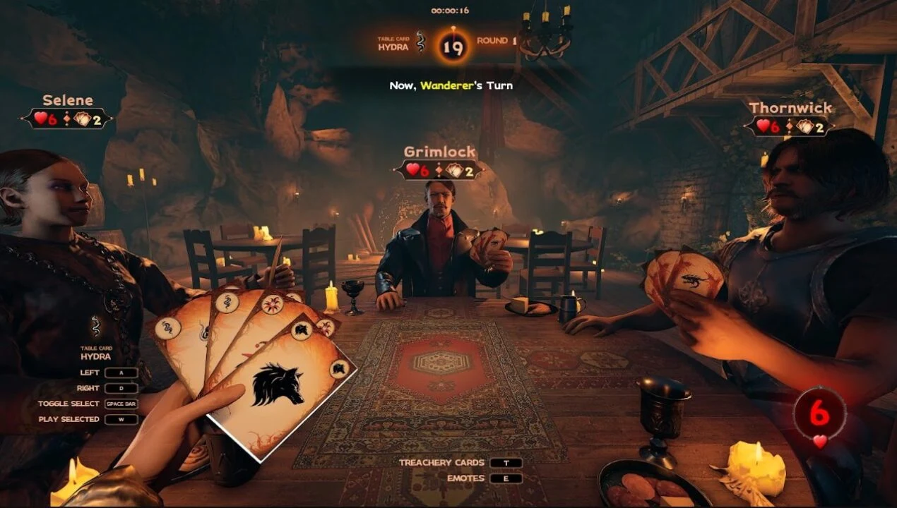 The Dungeon Club é um card game de dedução social onde até quem morre pode vencer a partida