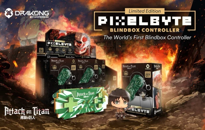 Hyperkin lança o PixelByte Controller, no formato Blindbox e com designs de Attack on Titan