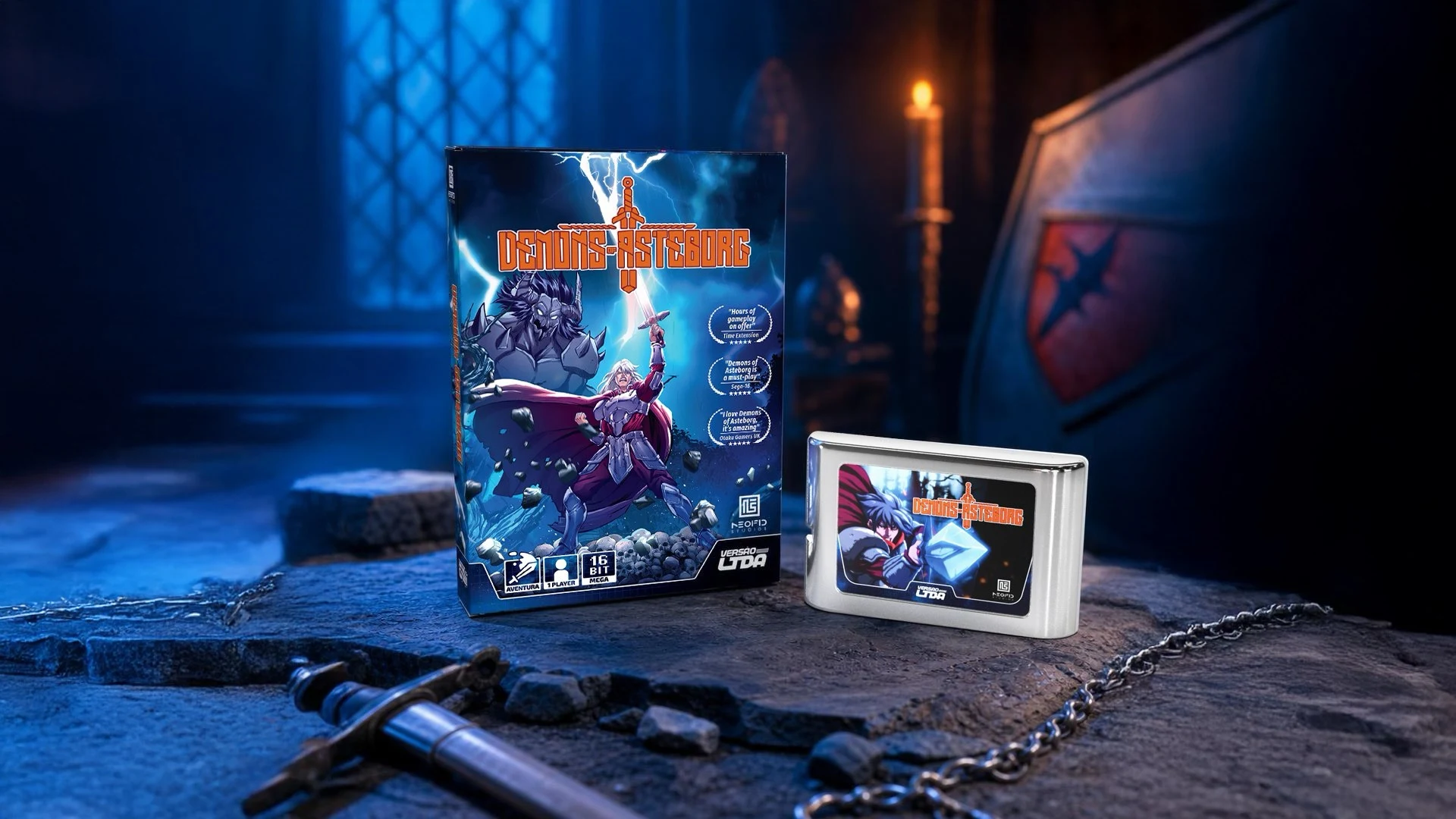 Demons of Asteborg chegará em breve ao Brasil em mídias físicas para o clássico Mega Drive