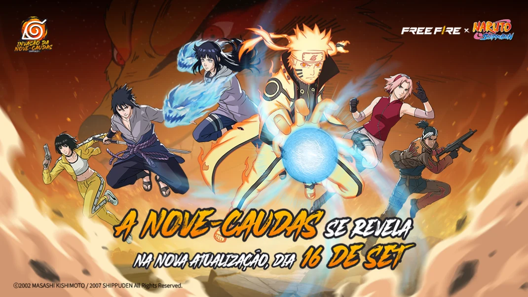 Free Fire x NARUTO SHIPPUDEN traz de volta o Capítulo Um: Invasão da Nove-Caudas com conteúdos pedidos pelos fãs