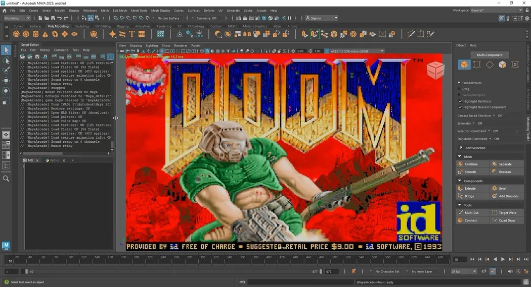 E a mais nova plataforma a receber um port de Doom é... o Autodesk Maya!
