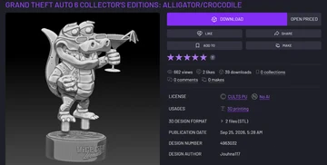 Fã recria estatueta da edição de colecionador de GTA 6 e disponibiliza modelo 3D por menos de US$ 2 (imagem 3)
