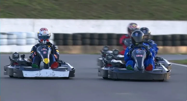 Max Verstappen lidou com o “maior desafio da carreira” ao disputar uma corrida com 100 karts em Silverstone, largando em último