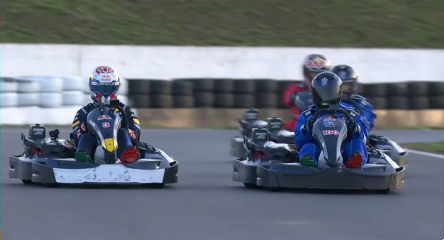 Max Verstappen lidou com o “maior desafio da carreira” ao disputar uma corrida com 100 karts em Silverstone, largando em último