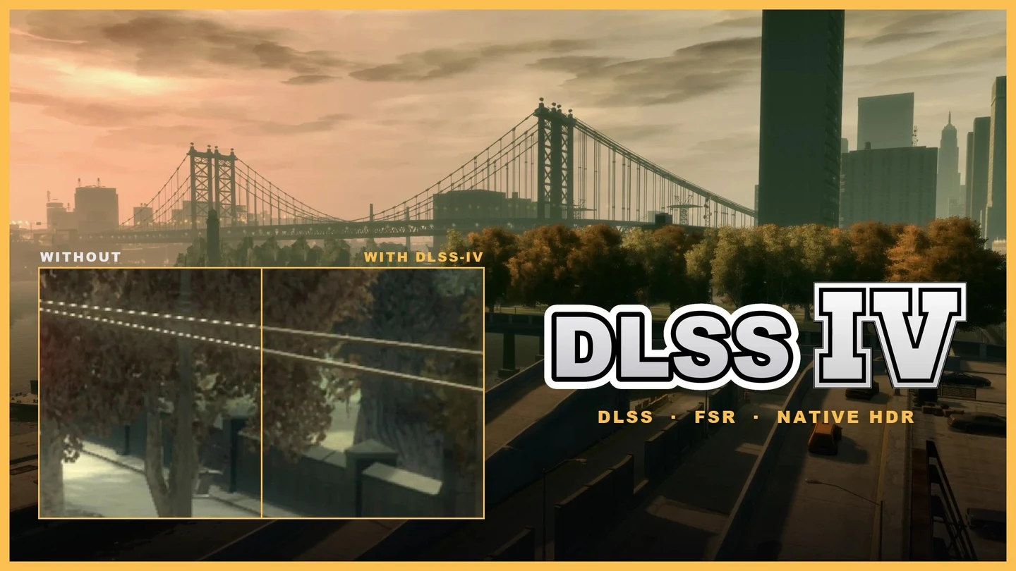 O DLSS-IV, mod que leva upscalling para o GTA IV, ganhou atualização com suporte nativo ao DLSS e o FSR, além do HDR