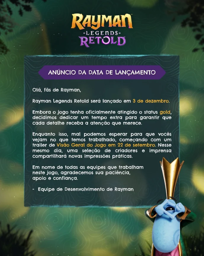 Rayman Legends Retold meio que já está pronto, mas a Ubisoft adiou seu lançamento em dois meses