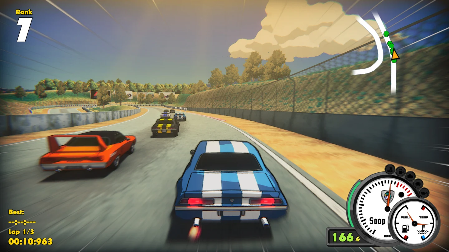 Super Woden GP 3 chega ao Steam prometendo uma jornada arcade pelo automobilismo, dos anos 90 até hoje