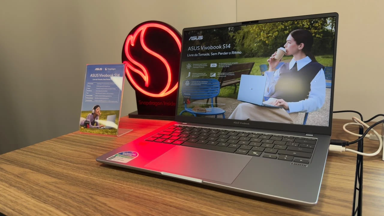 ASUS Vivobook S14 chega ao Brasil com Snapdragon X, bateria de até 30 horas e preço a partir de R$ 6.999