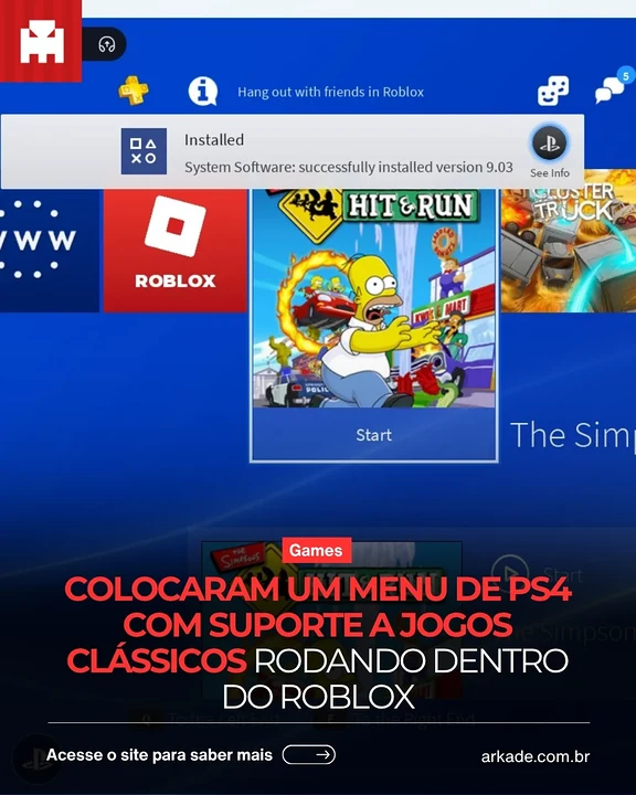 Publicação do Arkade no Instagram