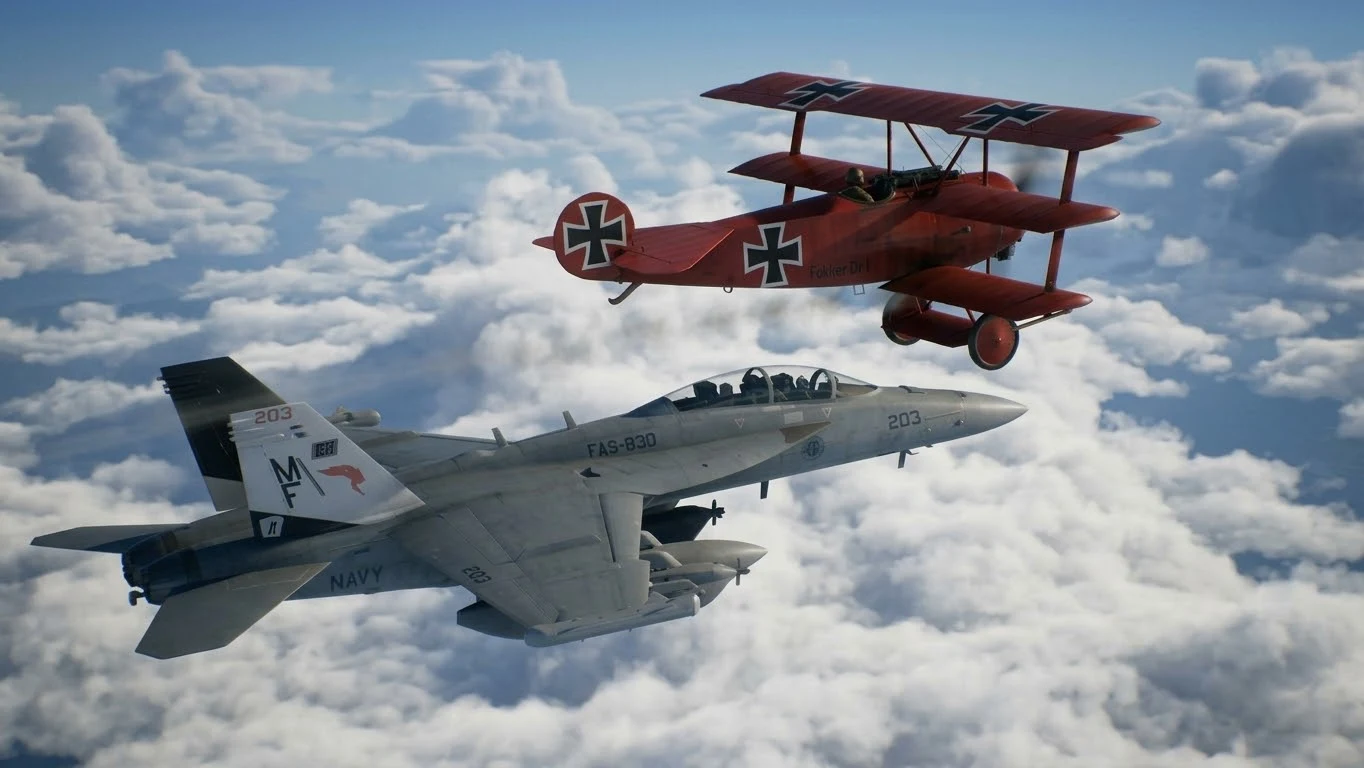 Ace Combat 8: Wings of Theve repete a lógica do legado do Barão Vermelho, o piloto alemão que virou propaganda de guerra