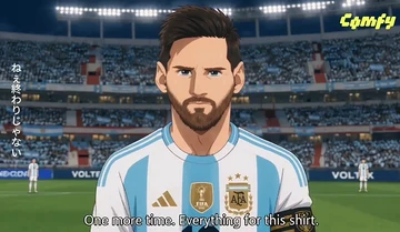 Despedida de Lionel Messi da Seleção Argentina virou anime pelo mesmo artista de IA que fez várias animações da Copa do Mundo (imagem 2)