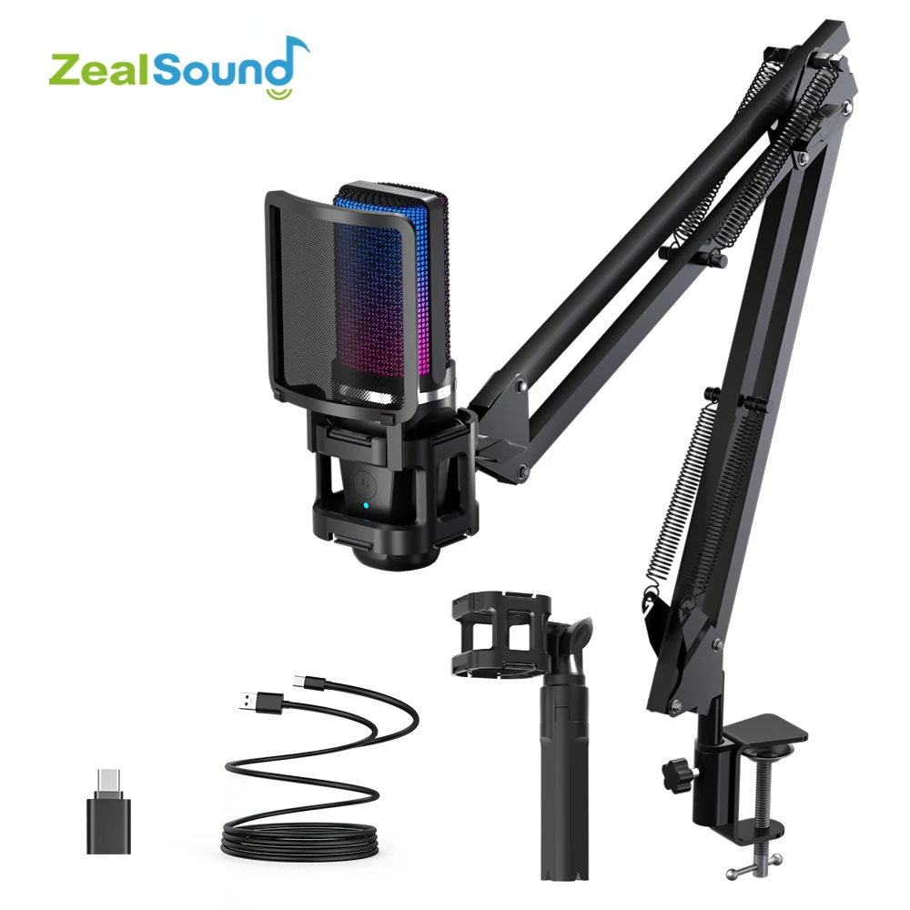 Foto de produto: Microfone condensador Zealsound RGB, à venda na AliExpress