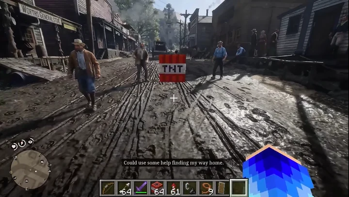 Red Dead Redemption 2 se misturou com Minecraft em uma fusão de código, mas ainda é só demonstração