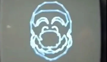 Super Mario 64 em wireframe no Vectrex: o jogo roda no cartucho, e o console de 1982 só exibe a imagem