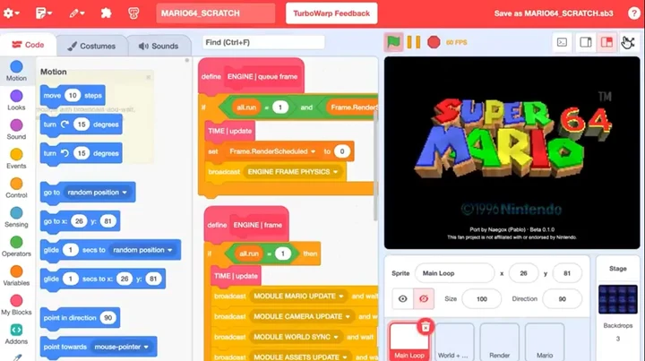 Super Mario 64 ganha versão jogável no software Scratch, com quatro estrelas disponíveis